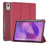 ProCase Smart Case for 2025 Lenovo Idea Tab Plus / K12 12.1 Inch, Slim Light Cover Trifold Stand Hard Shell Folio Smart Protective Case for Idea Tab Plus / K12 12.1" with Pen Holder -Red