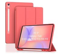 ProCase Smart Case for Galaxy Tab S10 Lite/S10 FE/S9 FE 10.9-Inch with S Pen Holder, Trifold Stand Folio Cover with Soft TPU Back for 10.9" Galaxy Tab S10 Lite/S10 FE/S9 FE -Coralred