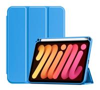 ProCase Smart Case for iPad mini 7 A17 Pro 2024/iPad Mini 6 2021 8.3 Inch, iPad mini 7th/6th Gen Case, Hard Back Cover with Pencil Holder for iPad mini 8.3" 7th Gen A2995 / 6th Gen A2567 -Blue