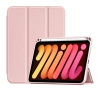 ProCase Smart Case for iPad mini 7 A17 Pro 2024/iPad Mini 6 2021 8.3 Inch, iPad mini 7th/6th Gen Case, Hard Back Cover with Pencil Holder for iPad mini 8.3" 7th Gen A2995 / 6th Gen A2567 -Lightpink