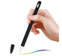 ProCase Soft Pencil Cover Compatible for Apple Pencil 2nd Gen, Smooth Silicone Stylus Pen Skin Sleeve Nib Cap Protective Cover Case Accessories -Black