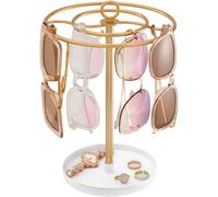 ProCase Sunglasses Organizer Glasses Holder Eyeglasses Stand, Upgraded Large Capacity Sunglass Storage with Metal Frame and Base, 360 Rotating Eyewear Display Rack for Tabletop, Up to 15 Pairs -Gold