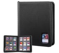 ProCase Top Loader Binder, 9 Pocket Holds 324 Toploaders, Waterproof PU Leather with Non-PVC Pockets for Trading Cards or Sports Cards, Compatible with TCG, MTG in 3"x4" Toploader -Black