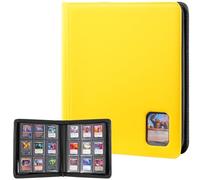 ProCase Top Loader Binder, 9 Pocket Holds 324 Toploaders, Waterproof PU Leather with Non-PVC Pockets for Trading Cards or Sports Cards, Compatible with TCG, MTG in 3"x4" Toploader -Yellow