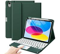 ProCase Touchpad Keyboard Case for iPad 11th (A16) 2025 / 10th Generation 2022, Multi-TrackPad Detachable Wireless Keyboard Folio Cover with Pencil Holder for iPad 11th/10th Gen -Midnight Green