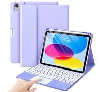 ProCase Touchpad Keyboard Case for iPad 11th (A16) 2025 / 10th Generation 2022, Multi-TrackPad Detachable Wireless Keyboard Folio Cover with Pencil Holder for iPad 11th/10th Gen -Light Purple