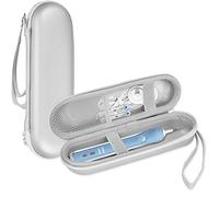 ProCase Travel Case for Oral-B Philips/Oral-B Pro Smartseries/IO Serie Sonicare Protective Clean Electric Toothbrush, Hard EVA Case Cover Storage Bag Holder with Mesh Pocket for Accessories -Silver