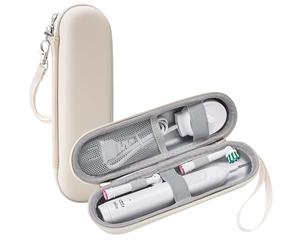 ProCase Travel Case for Oral-B Philips/Oral-B Pro Smartseries/IO Serie Sonicare Protective Clean Electric Toothbrush, Hard EVA Case Cover Storage Bag Holder with Mesh Pocket for Accessories -Beige