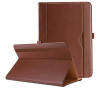 ProCase Universal 9" 10" 10.1" inch Tablet Case, Leather Folio Case Protective Stand Cover for 9.7" 10" Touchscreen Tablet with Fixing Band Card Pocket and Pen Holder -Brown
