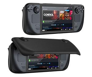ProCase Upgraded Flip Case for Steam Deck/Steam Deck OLED with Front Cover 2023, Protective Case with Magnetically Detachable Front Shell Accessories -Black