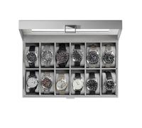 ProCase Watch Box Organizer, 12 Slot Watch Display Case, Grey | Watches Storage Boxes Holder for Men Women, Large Glass Lid, Removable Pillows, Anniversary Christmas Birthday Gifts