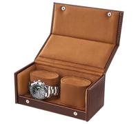 ProCase Watch Travel Case for Men & Women, 2 Slot Travel Watch Case with Soft Velvet Lining, Shockproof Mens Watches Box Organizer Gifts for Birthday Valentines Father's Christmas -Chocolate