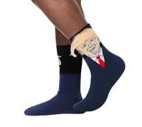 ProCattle Unisex Adult Trump Supporter Funny Socks, 2024 Trump Hair Socks, Blue, Size 7, 14 Count