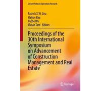 Proceedings of the 30th International Symposium on Advancement of Construction Management and Real Estate (Lecture Notes in Operations Research)