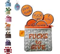 Proceedingt Big Bag of F*CKS to Give Zipper Pouch, with 17 Different F*CKS Sweary Gift, Funny Gag Gift for Friend, Men, Women, Valentines Day (Orange)
