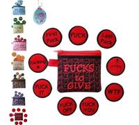 Proceedingt Big Bag of F*CKS to Give Zipper Pouch, with 17 Different F*CKS Sweary Gift, Funny Gag Gift for Friend, Men, Women, Valentines Day (Red)