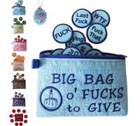 Proceedingt Big Bag of F*CKS to Give Zipper Pouch, with 17 Different F*CKS Sweary Gift, Funny Gag Gift for Friend, Men, Women, Valentines Day (Blue)