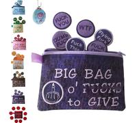 Proceedingt Big Bag of F*CKS to Give Zipper Pouch, with 17 Different F*CKS Sweary Gift, Funny Gag Gift for Friend, Men, Women, Valentines Day (Purple)