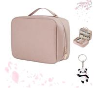 Proceedingt Multi-Compartment Toiletry Cosmetics Bag, Proceedingt Consulbefor Bag, PU Leather Portable Storage Bag, Toiletry Cosmetics Bag Consulbefor, Toiletry Bags for Traveling Women (Pink)