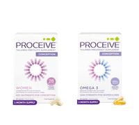Proceive Fertility Supplements Bundle for Women - Conception Vitamins for Trying to Conceive - Womens Fertility Vitamins and Omega 3 Fish Oil Supplement - Contains Folic Acid, Vitamin D, Zinc