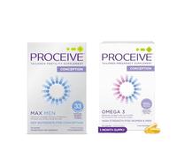 Proceive® MAX Men- Fertility Supplement Bundle for Conception - Vitamins & Minerals for Men Trying to Conceive with Omega 3 Vitamin - Contains Selenium, Zinc, Co Q10, Vitamin D