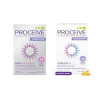 Proceive® MAX Women - Fertility Supplement Bundle for Conception - Pregnancy Vitamins for Women Trying to Conceive and Conception Omega 3 Vitamins - Zinc, Folic Acid, Vitamin D