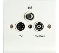 Proception Triplexed TV-SAT-FM/DAB Screened Non Isolated Outlet Wall Plate