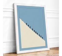 Procession Across Horizons Minimalist Framed Wall Art Print A1 (84.1×59.4cm) White, Wall Decor for Living Room, Bedroom, Office & Home, Ready to Hang, Art Gift