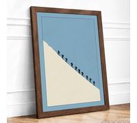 Procession Across Horizons Minimalist Framed Wall Art Print A2 (59.4×42cm) Walnut, Wall Decor for Living Room, Bedroom, Office & Home, Ready to Hang, Art Gift