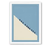 Procession Across Horizons Minimalist Framed Wall Art Print A4 (29.7×21cm) White, Wall Decor for Living Room, Bedroom, Office & Home, Ready to Hang, Art Gift