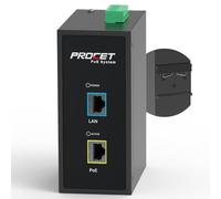 Procet 10 Gbps Gigabit PoE++ Injector Din Rail, 60W Industrial Adapter with Wide Temp -40°F to 149°F, 6KV Surge Protection, AC/DC Input, IEEE802.3af/802.3at/802.3bt, PT-PSE105GB-AC-10