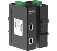 PROCET 30W PoE+ Injector Gigabit DIN Rail PoE Power Injector with PoE 6KV Surge Protection, Wide Temp -40℃ to 65℃ for Wireless AP, CCTV/PTZ/ AI Camera, 5G Small Cell, Smart Factory Deployment