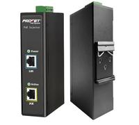 PROCET PoE Injector up to 60W DIN Rail PoE++ Power Injector, 802.3af/at Compliant with 6KV Surge Protection, Wide Working Temp -40℃ to 65℃ for PoE Security CCTV Cameras, Wireless AP