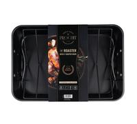Prochef 15" Roaster with V Rack, Non-Stick Heavy Gauge Roasting Tray, PFAS-Free, Dishwasher Safe, Oven Safe to 230°C - 38.5x27.5x7.5cm Large Roasting Pan