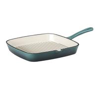 Prochef ' ' 23cm Cast Iron Enamel Grill Pan Square Griddle Skillet in Teal | Size: Large Prochef Teal Large