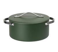 ProChef 24cm Non-Stick Ceramic Coated Aluminium Casserole Pot with Lid, Oven Safe Round Cooking Dish, Dishwasher Safe Green Pan for Stovetop Cooking, 24 x 24 x 11cm
