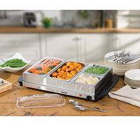 Prochef 4 Portion 300W Stainless Steel Buffet Server & Plate Warmer