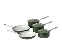 ProChef 5 Piece Non Stick Pan Set - Ceramic Saucepan & Frying Pan Set, Induction Hob, PFAS Free Cookware, Dishwasher & Oven Safe, Aluminium Kitchen Cookware Set (Green)