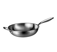 Prochef J&l Signature Silver 30Cm Tri-Ply Stainless Steel Wok