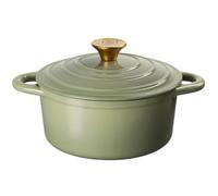 Prochef John And Lisa Sage Green Cast Iron Round Casserole Dish With Lid 21Cm