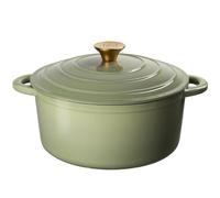 Prochef John And Lisa Sage Green Cast Iron Round Casserole Dish With Lid 26Cm