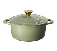 Prochef John & Lisa Collection-21cm Cast Iron Caserole Dish-Sage Green | Enamelled Cast Iron Cookware, Induction Hob compatible, Oven Safe. PFAS free coating