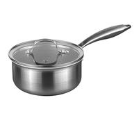 Prochef Saucepan, Stainless Steel, HexGuard Non-Stick, 18 cm Diameter x 9.5 cm Height, 1.2 kg, Tri-Ply Construction, Oven Safe to 230°C, Silver