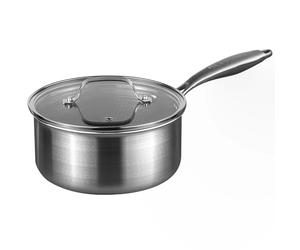 Prochef Saucepan, Stainless Steel, Non-Stick HexGuard Coating, 20 cm Diameter x 10 cm Height, 1.25 kg, Oven Safe to 230°C, Silver