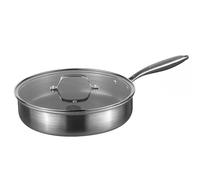 Prochef Sauté Pan with Non-Stick Coating, 28 cm, Stainless Steel, HexGuard Technology, Tri-Ply Construction, Compatible with All Hobs, Dishwasher Safe, Oven Safe to 230°C, Silver