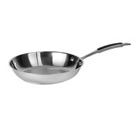 Prochef Stainless Steel Frying Pan, 24cm, Uncoated, Silicone-Coated Handle, Induction Compatible, Dishwasher Safe, Oven Safe to 220°C, Silver