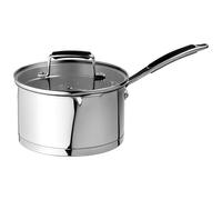 Prochef Stainless Steel Saucepan with Glass Lid, 18cm Diameter, 10.5cm Height, 2L Capacity, Induction Compatible, Oven Safe, Dishwasher Safe, 15 Year Warranty