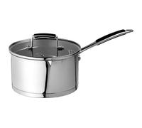 Prochef Stainless Steel Saucepan with Glass Lid, Mirror-Polished, 20cm Diameter, 3L Capacity, Induction Compatible, Oven Safe