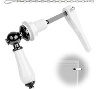 ProChosen Ceramic Toilet Flush Handle, Toilet Flush Handle Replacement Universal Fit Chrome Plated Replacement Ceramic Cistern Lever for Cistern Tank Lever