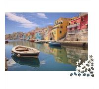 Procida Island Jigsaw Puzzles Marina Corricella Challenge Toy Educational Games Home Decoration for Adults& Teenager Age 14 Years Up 1000pcs (75x50cm)